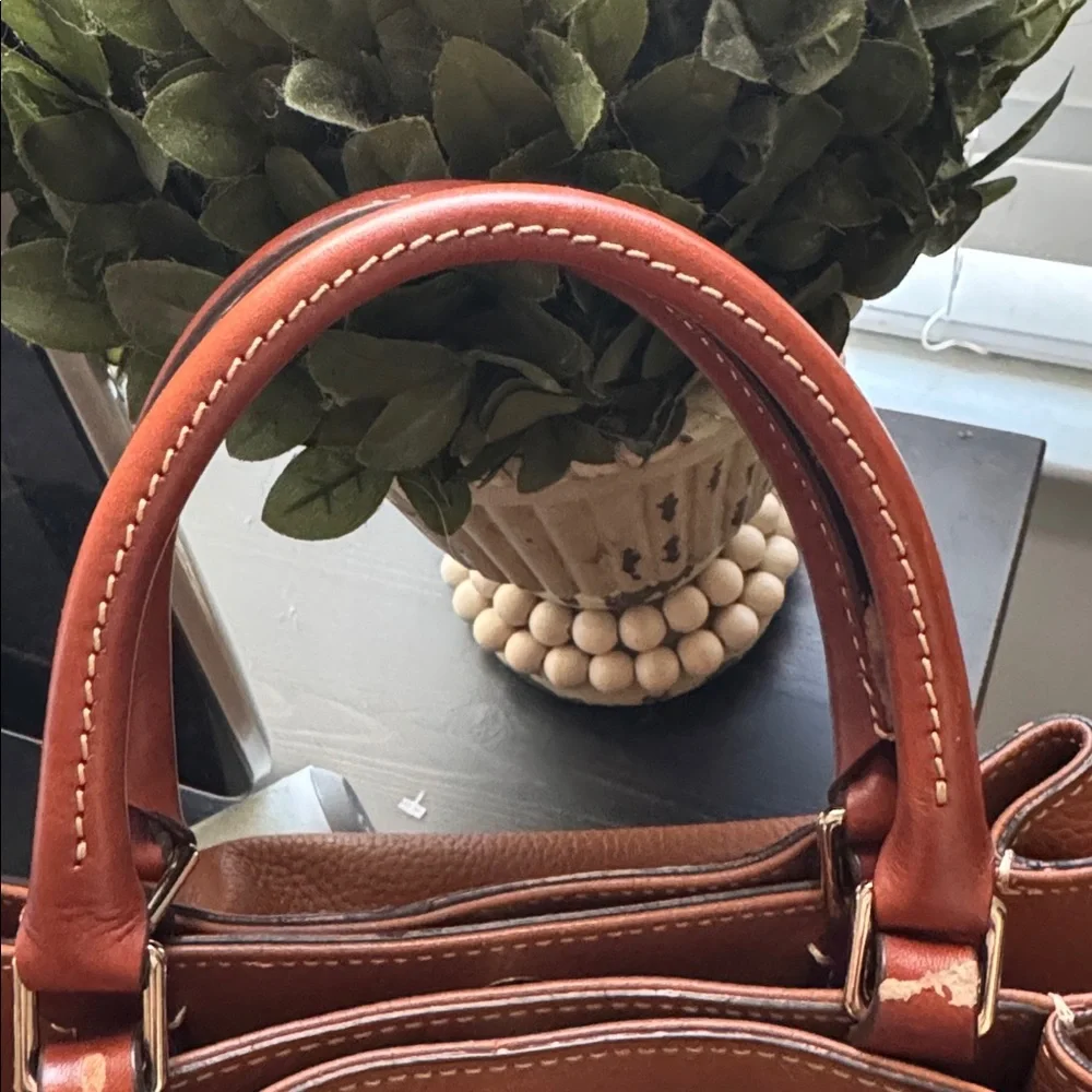 Dooney & Bourke‎ pebble caramel leather Brenna Satchel medium Habdbag purse